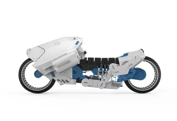 Рендеринг Белый Мотоцикл Электрический Велосипед — стоковое фото