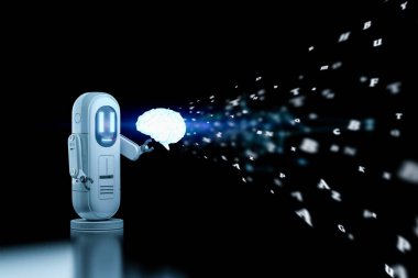 3D görüntüleme sevimli asistanı ai beyinli yapay zeka robotu