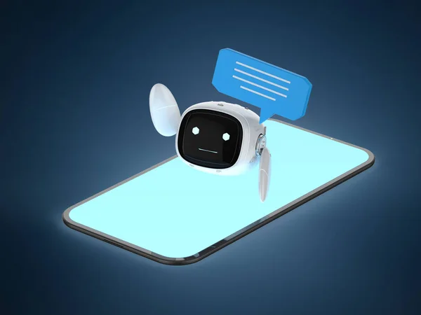 Rendering Chatbot Assistant Robot Chat Speech Bubble Mobile Phone — Stock Photo, Image