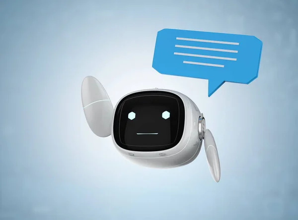 Rendering Chatbot Assistant Robot Chat Speech Bubble Hand Greeting — Stock Photo, Image