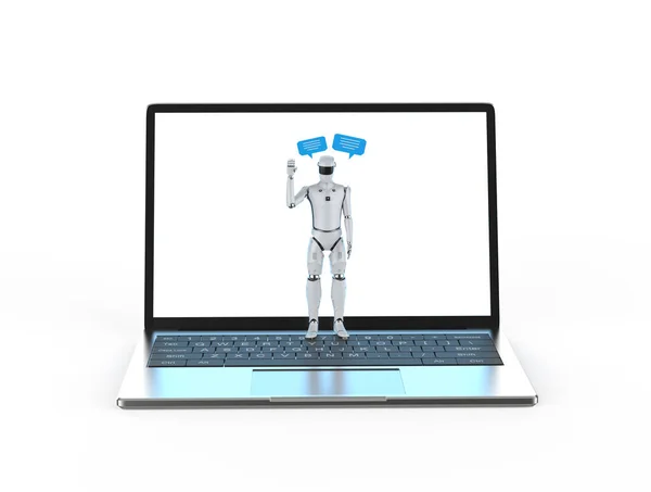 Chatbot Rendering Chat Robot Assistente Con Bolla Vocale — Foto Stock