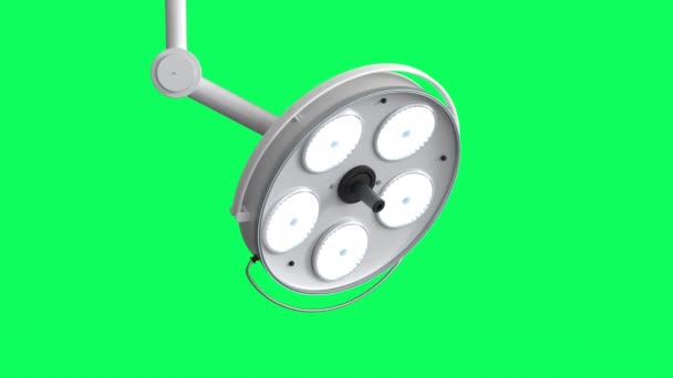 Rendering Operationslichter Oder Medizinische Lampen Isoliert Auf Grünem Bildschirm Filmmaterial — Stockvideo