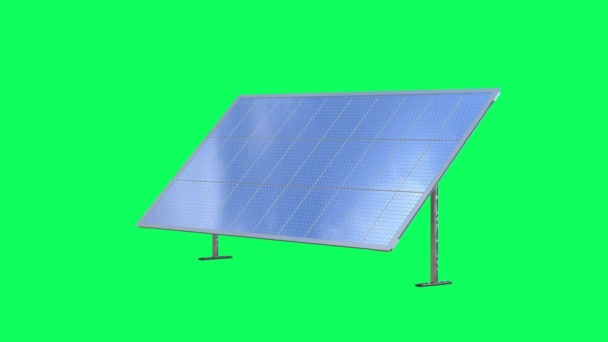 Renderowania Panelu Słonecznego Niebieską Komórką Izolowane Zielonym Ekranie Materiał — Wideo stockowe