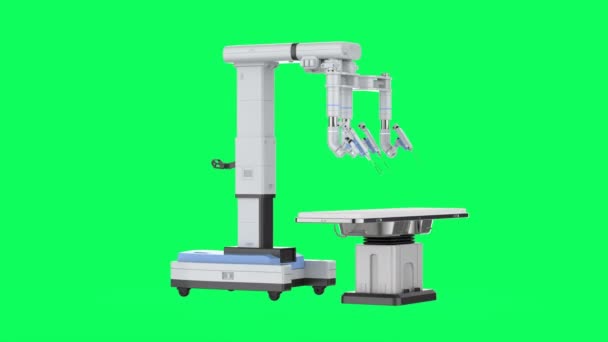 Koncepcja Technologii Medycznej Renderowania Robota Chirurgicznego Izolowane Zielonym Ekranie Materiał — Wideo stockowe