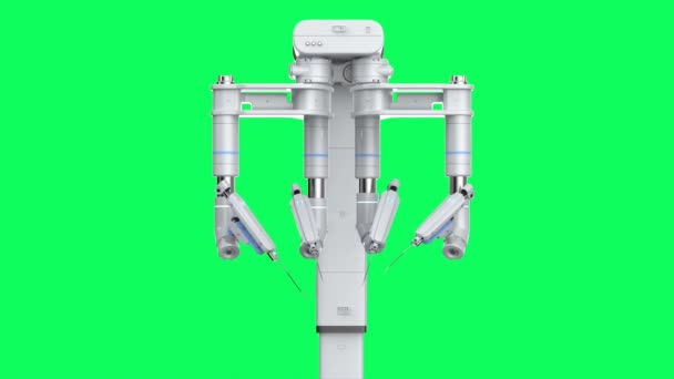 Концепція Медичних Технологій Тривимірним Операційним Роботом Ізольованим Зеленому Екрані Кадрів — стокове відео
