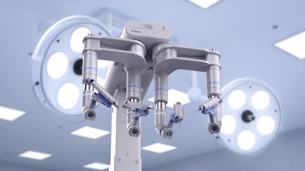 带有机器人手术4K镜头的手术室 — 图库视频影像