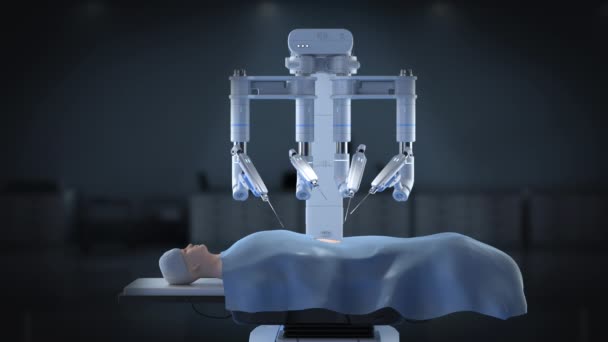 Operationssaal Mit Roboterchirurgie Operieren Modell Filmmaterial — Stockvideo