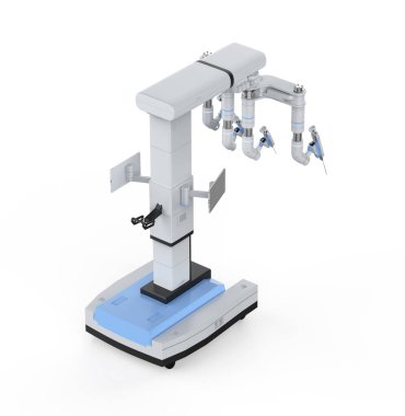 3D robot destekli ameliyat makinesi beyaza izole edildi