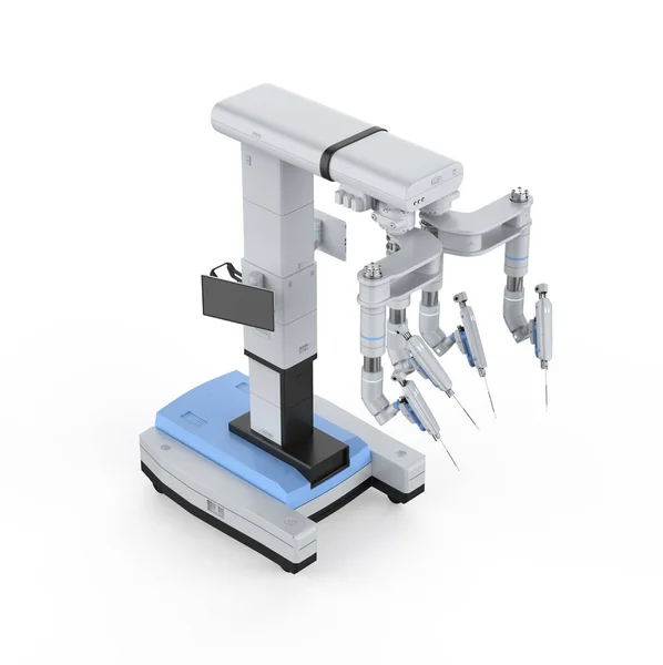 3Dレンダリング ロボット支援手術機 白で分離 — ストック写真