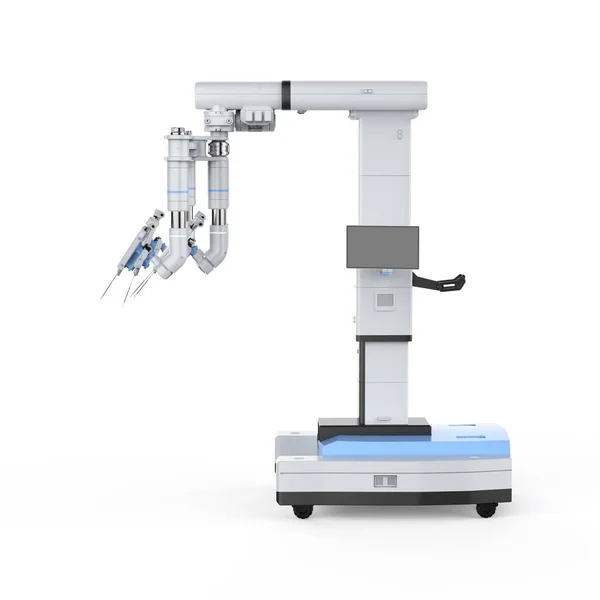 Rendering Roboter Unterstützte Chirurgie Maschine Isoliert Auf Weiß — Stockfoto