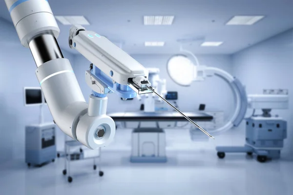 Rendering Robotic Assisted Surgery Machine Operating Room — Stock Photo, Image