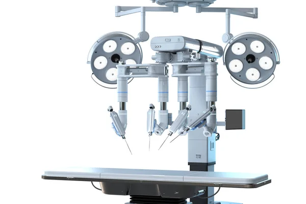Renderowania Robota Wspomaganego Operacji Izolowane Białym Tle — Zdjęcie stockowe