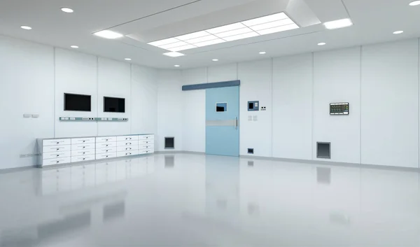 3d rendering surgery room or hospital laboratory interior with medical supplies
