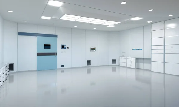 3d rendering surgery room or hospital laboratory interior with medical supplies