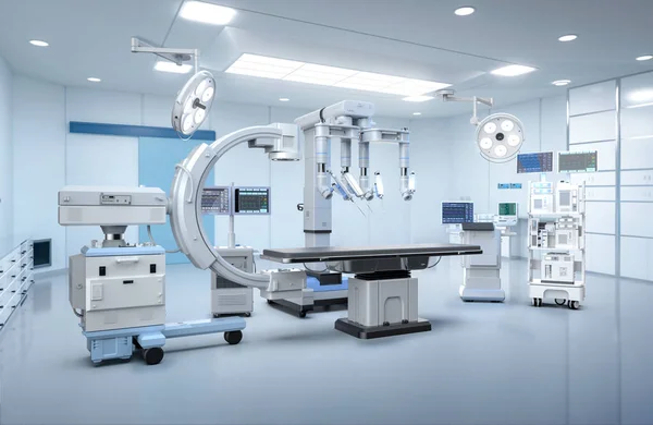 Tıbbi Teknolojiye Sahip Robot Destekli Ameliyat Ameliyathanede — Stok fotoğraf