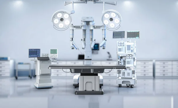 Medicinsk Teknik Med Rendering Robotassisterad Kirurgi Operationssalen — Stockfoto