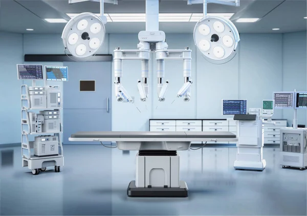 Tıbbi Teknolojiye Sahip Robot Destekli Ameliyat Ameliyathanede — Stok fotoğraf