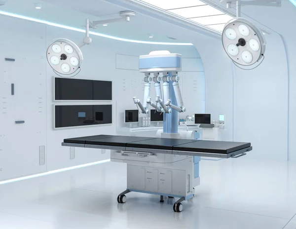 3Dレンダリングロボットアシスト手術によるオペレーティングルームの医療技術 — ストック写真
