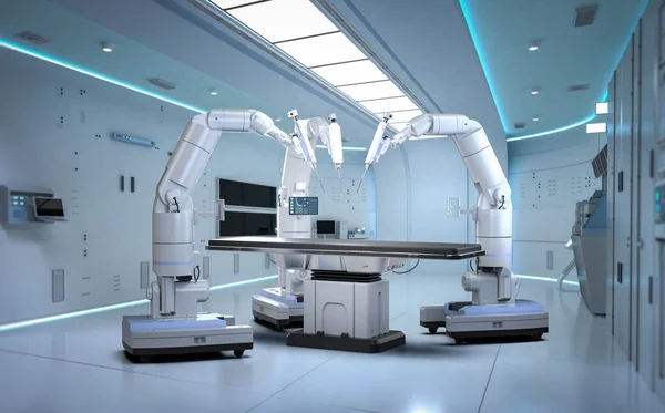 Медицинская Технология Трехмерным Рендерингом Роботизированной Хирургии Операционной — стоковое фото