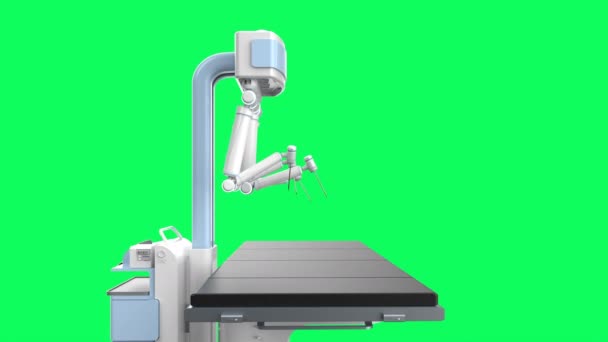 Robotoperatie Met Leeg Bed Groen Scherm Beeldmateriaal — Stockvideo