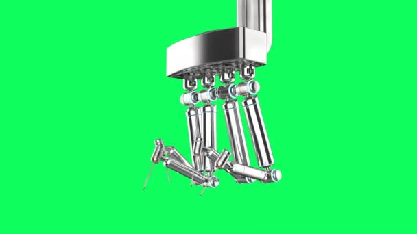 Robotyka Wspomagana Maszyna Chirurgiczna Zielonym Ekranie Materiał — Wideo stockowe