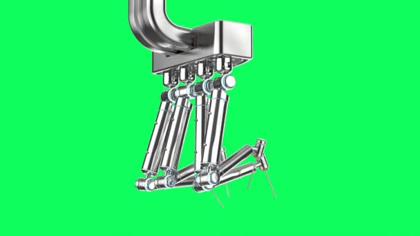 Robotgeassisteerde Chirurgie Machine Groen Scherm Beeldmateriaal — Stockvideo