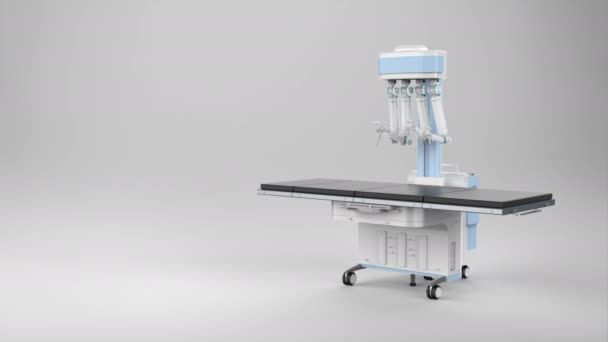 Robotchirurgie Met Leeg Bed Beeldmateriaal — Stockvideo