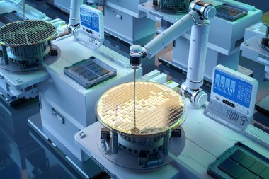 3D silikon gofretli robotik kollar üreten yarı iletken.