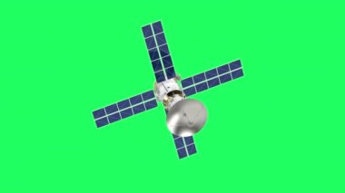 Yeşil ekran 4k görüntülü güneş paneli olan uydu anteni