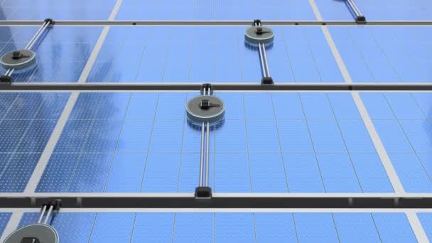 Robot Limpieza Paneles Solares Techo Metraje — Vídeo de stock