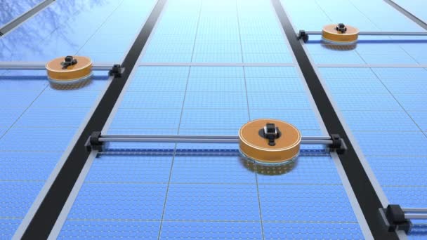Robot Czyszczący Panele Słoneczne Dachu Materiału — Wideo stockowe