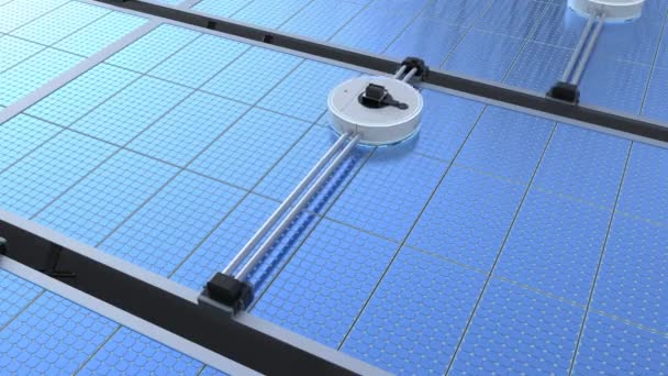 Robot Czyszczący Panele Słoneczne Dachu Materiału — Wideo stockowe