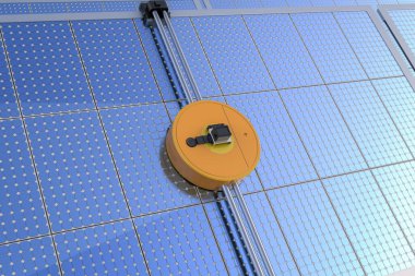 3D otomasyon robotik kollar temiz güneş panelleri