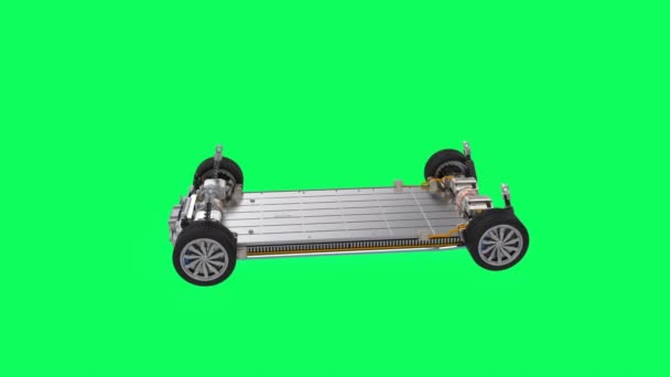 3D渲染电动车与锂离子电池自旋4K镜头 — 图库视频影像
