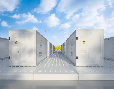 Türbin çiftliği olan 3d enerji depolama sistemi veya pil kabı birimleri