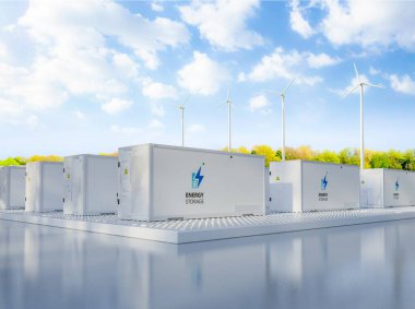 Türbin çiftliği olan 3d enerji depolama sistemi veya pil kabı birimleri