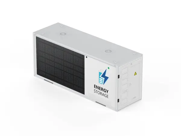Rendering Energieopslagsysteem Batterij Container Eenheid Geïsoleerd Witte Achtergrond — Stockfoto