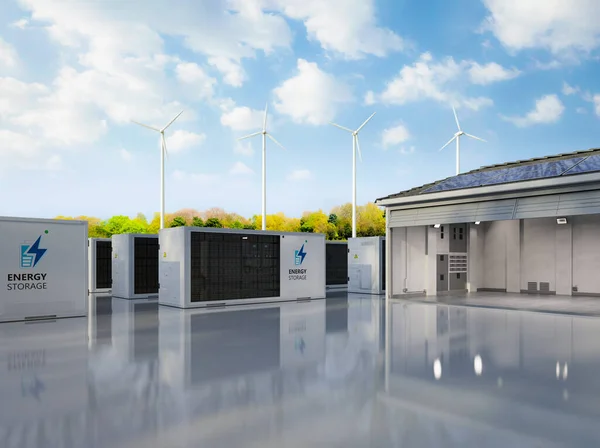 3d rendering energy storage system or battery container unit for domestic used