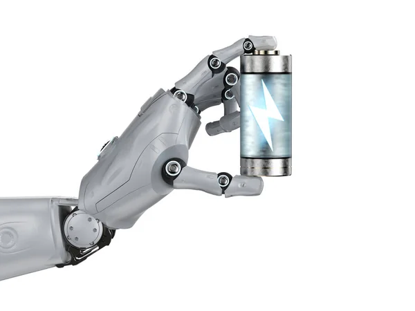 Automatische Oplaadbare Batterij Met Rendering Ion Oplaadbare Batterijen Assistent Robot — Stockfoto