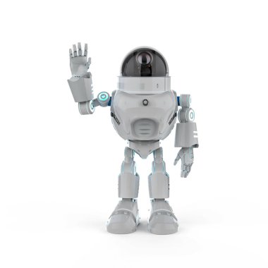 Çizgi film karakteri olan sevimli ve küçük yapay zeka asistanı robot.