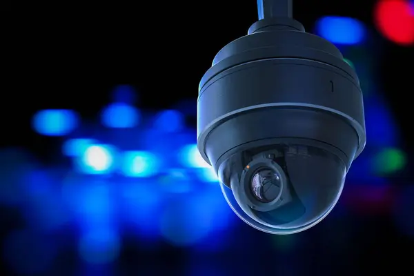 3d rendering security camera or cctv camera for security at night