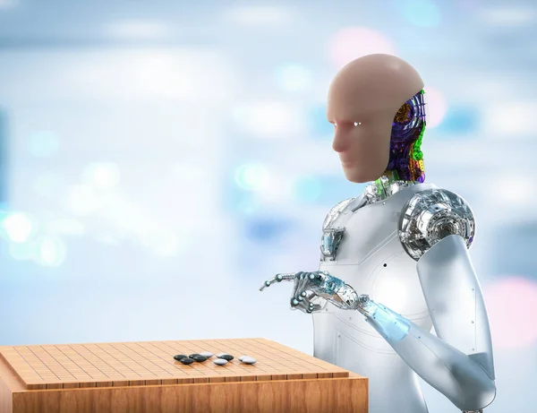 Machine Learning Concept Rendering Artificial Intelligence Robot Play — Stock Photo, Image