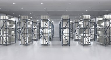 3D gümüş külçeler banka kasasında.