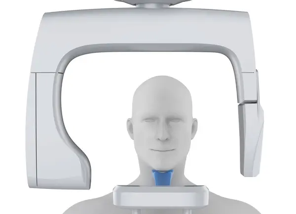 Rendering Ray Scanner Machine Dummy Patient Dental Treatment Isolated — Stock Photo, Image