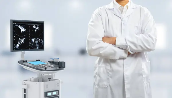 Sonographer Laboratory Ultrasound Machine — Stock Photo, Image