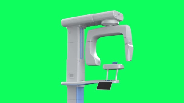 緑のスクリーンVdo 4Kの歯科処置のための3DレンダリングX線スキャナー機械 — ストック動画