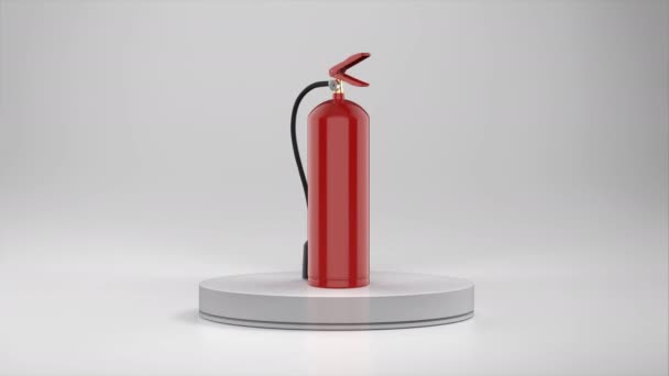 Extintor Incêndio Renderização Palco Turnaround Vídeo — Vídeo de Stock