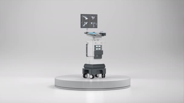 Rendering Ultraschallgerät Isoliert Auf Der Bühne Video — Stockvideo