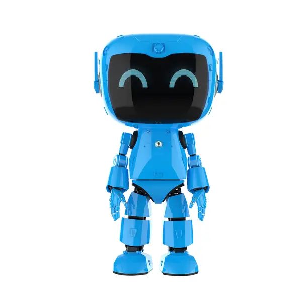 Rendering Cute Small Artificial Intelligence Personal Assistant Robot Cartoon Character — Stock Photo, Image