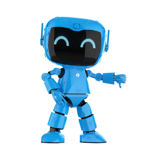 Rendering Carino Piccolo Robot Assistente Personale Intelligenza Artificiale Con Personaggio — Foto Stock